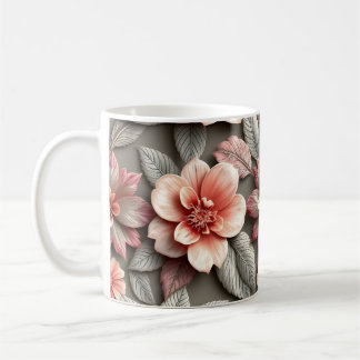 Caneca De Café Flores 3D
