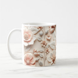 Caneca De Café Flores 3D