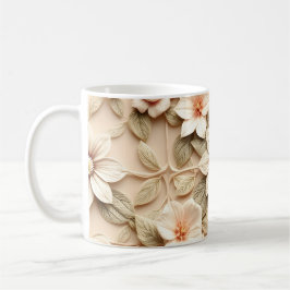 Caneca De Café Flores 3D