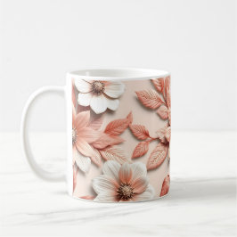 Caneca De Café Flores 3D