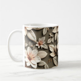Caneca De Café Flores 3D