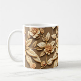 Caneca De Café Flores 3D