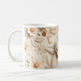 Caneca De Café Flores 3D