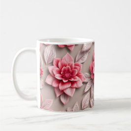 Caneca De Café Flores 3D