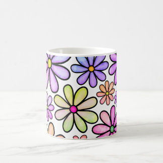 Caneca De Café Flores à prova de água: Mug Elegante, Estilo Bloom