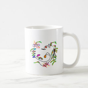 Caneca De Café flores abstratas
