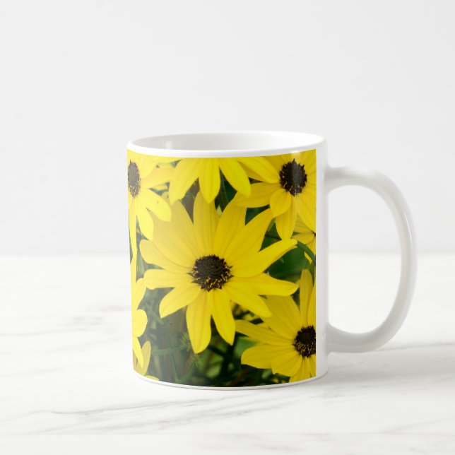 Caneca De Café Flores Amarelas Brilhantes (Direita)