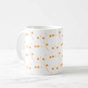 Caneca De Café Flores Amarelas do ouro, Impressão Floral Pequeno