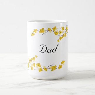 Caneca De Café Flores Amarelas Douradas