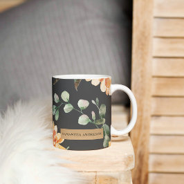 Caneca De Café Flores Amarelas Modernas e Presente Personalizado