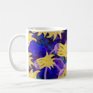 Caneca De Café Flores amarelas: trabalho de arte de aquarela de f