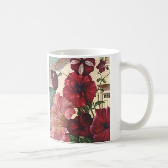 Caneca De Café Flores Antigas de Convolvulus no Jardim (Direita)