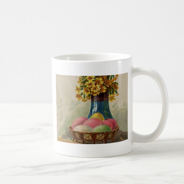 Caneca De Café Flores Antigas De Ovos De páscoa (Direita)