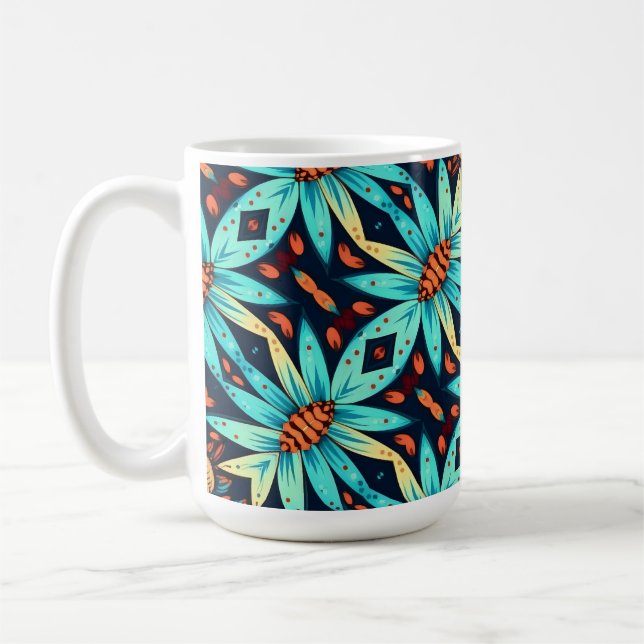Caneca De Café Flores Azuis (Esquerda)