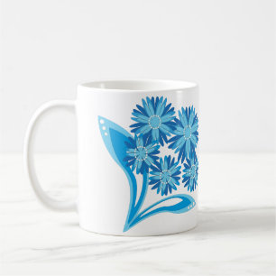 Caneca De Café Flores azuis originais