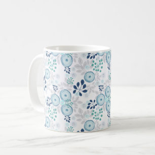 Caneca De Café Flores azul claro