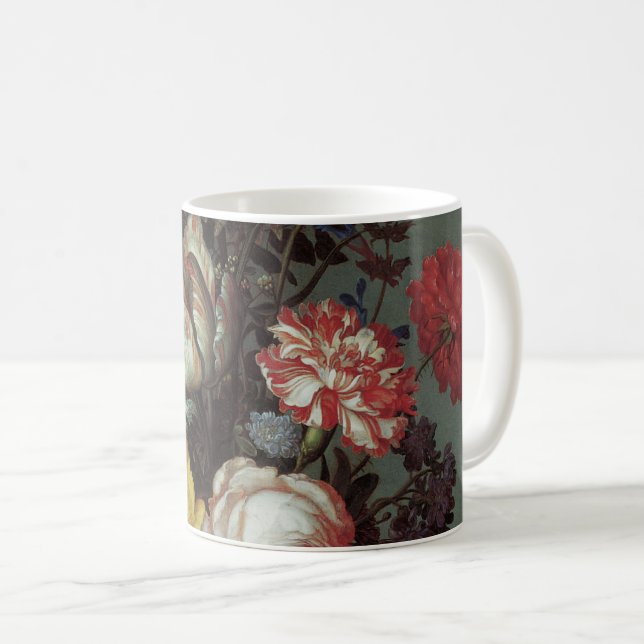 Caneca De Café Flores Barrocas Antigas por Balthasar van der Ast (Frente Esquerda)