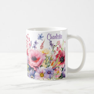 Caneca De Café Flores bonito do Springtime adicionam nome Gift Ca