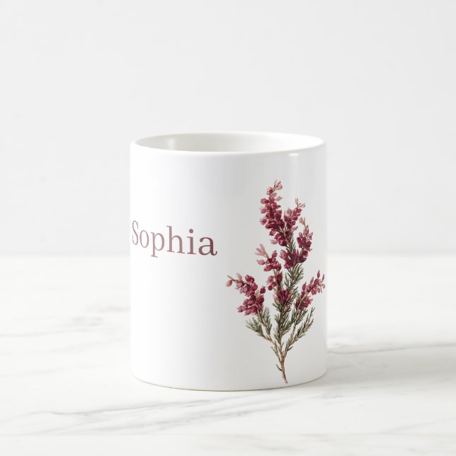 Caneca De Café Flores Borgonha Personalizadas (Centro)