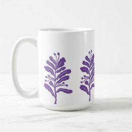 Caneca De Café Flores Botânicas Mínimas das Plantas Silhuetas