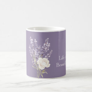 Caneca De Café Flores Brancas de Lavanda