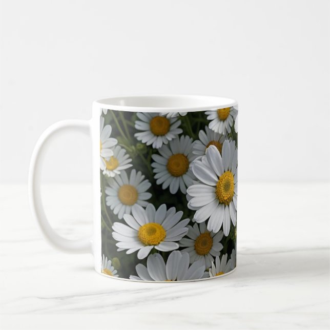 Caneca De Café Flores brancas de pouquinho (Esquerda)