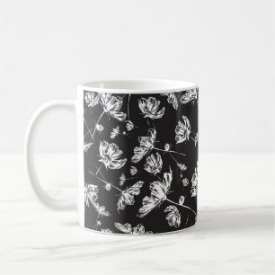 Caneca De Café Flores brancas do cosmos: padrão isolado.