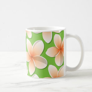Caneca De Café Flores Brilhantes Frangipani/ Plumeria