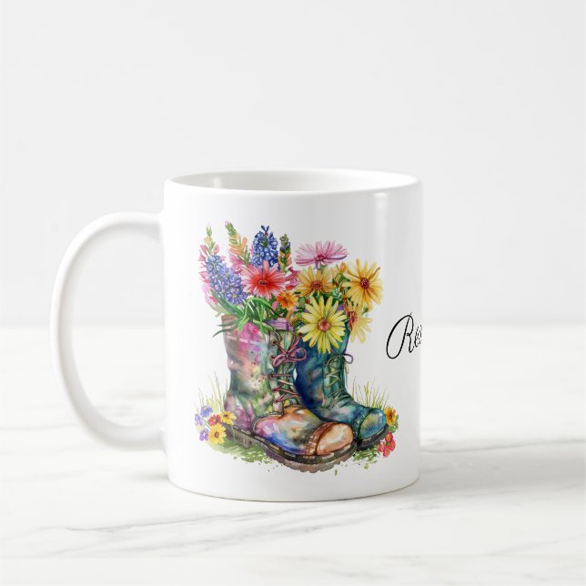Caneca De Café Flores Brilhantes nas Raízes (Esquerda)