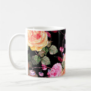 Caneca De Café Flores buquês de aquarelas com flores aricóticas