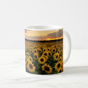 Caneca De Café Flores Campo de girassol