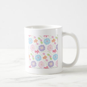 Caneca De Café Flores-Cana-Molha Elegante Cor-de-Água