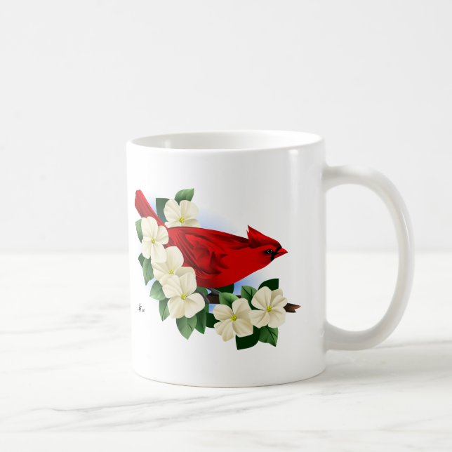 Caneca De Café Flores Cardinais e Dogwood (Direita)