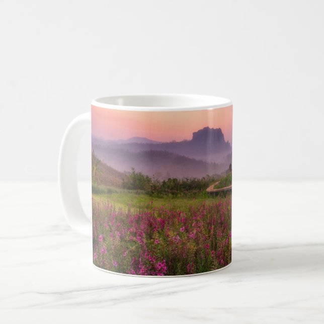Caneca De Café Flores | Chiang Dao, Chiang Mai, Tailândia (Frente Esquerda)