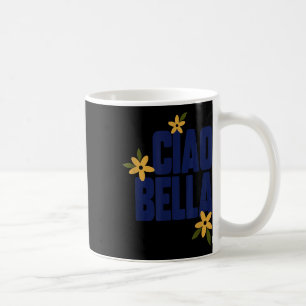 Caneca De Café Flores Ciao Bella Gráfico Vintage Fofo