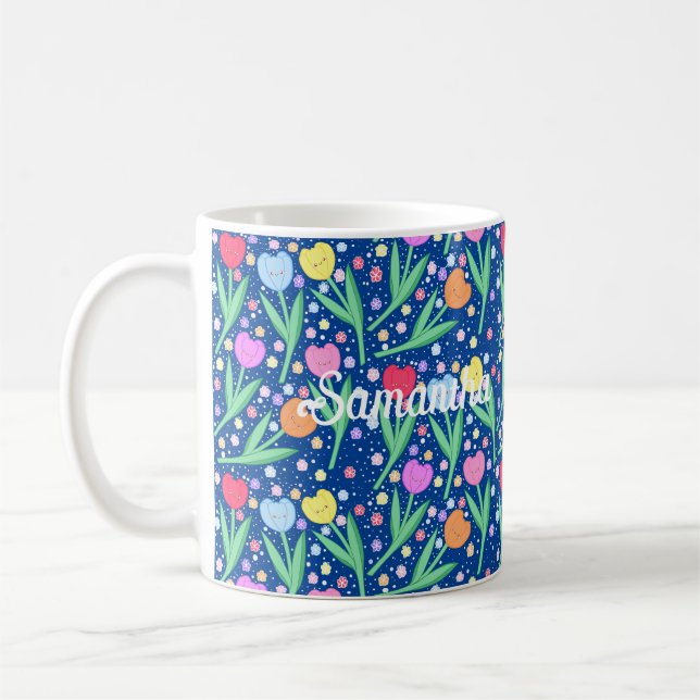 Caneca De Café Flores Coloridas (Esquerda)