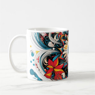 Caneca De Café Flores Coloridas
