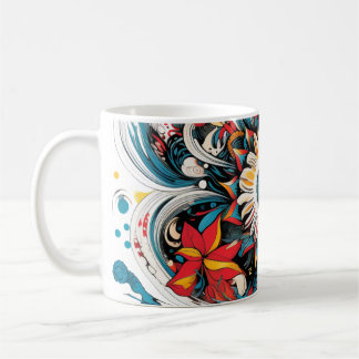 Caneca De Café Flores Coloridas