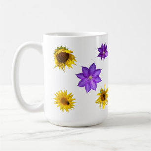 Caneca De Café Flores Coloridas Cortadas