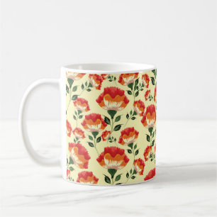 Caneca De Café Flores coloridas, padrão sem costura
