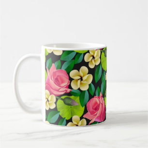 Caneca De Café Flores Coloridas Pintadas À Mão Design- 67459
