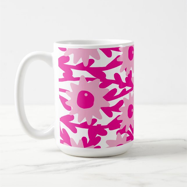 Caneca De Café flores cor-de-rosa (Esquerda)