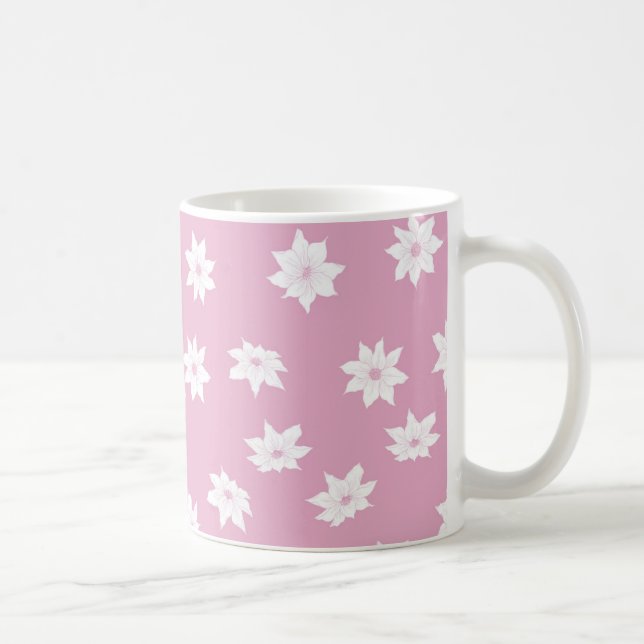 Caneca De Café Flores Cor-de-rosa e brancas (Direita)