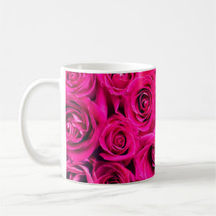 Caneca De Café Flores cor-de-rosa rosa fundo