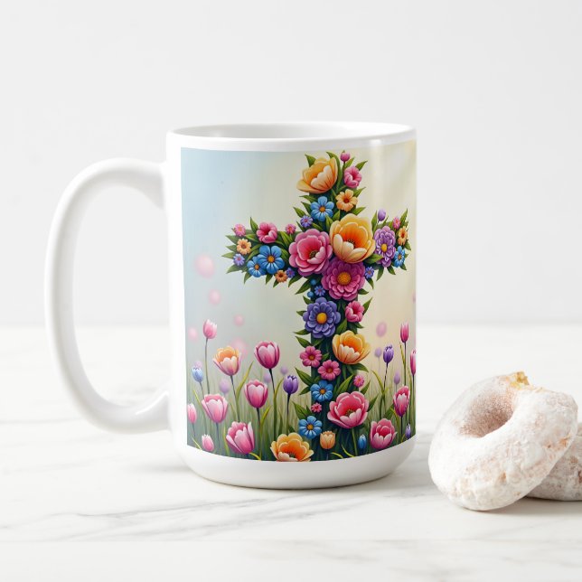 Caneca De Café Flores Cruzando Café Mug (Com Donut)