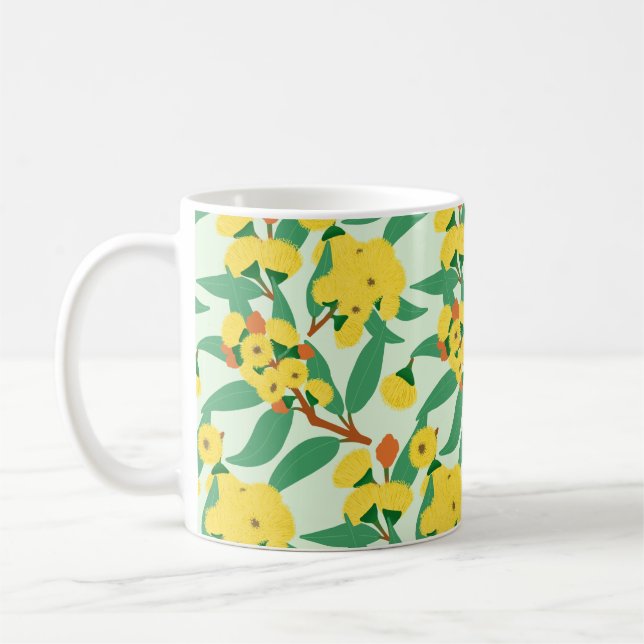 Caneca De Café Flores da Árvore de Goma Amarela (Esquerda)