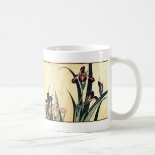 Caneca De Café Flores da íris da pintura da arte de Hokusai