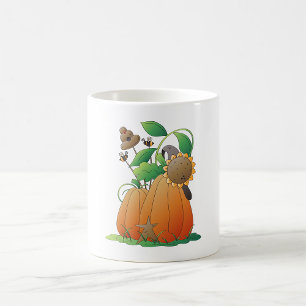 Caneca De Café Flores de Abóbora e Abelhas