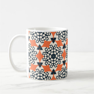 Caneca De Café Flores de abstrato: Vintagem Geométrica Simples