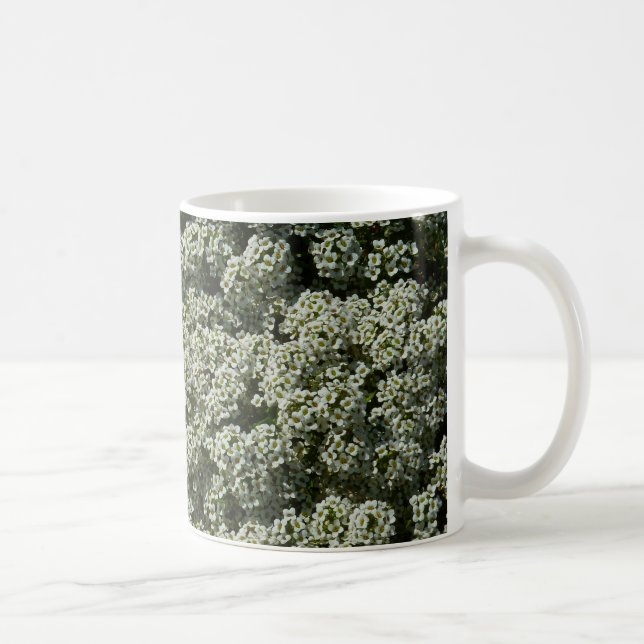 Caneca De Café Flores de Alyssum Doce Floral Branco (Direita)